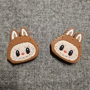 Monster Bunny Rabbit Shoe Charms Brown Costume Funny Cute Croc Decoration